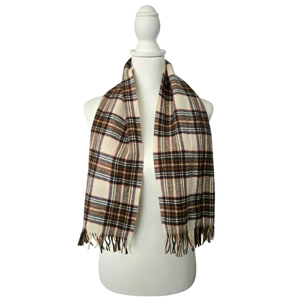 Heritage Vintage Pendleton 100% Virgin Wool Plaid Fringe Scarf Rectangle Preppy - Picture 2 of 9